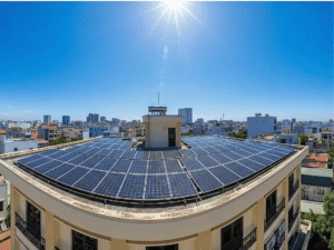 Hình ảnh nắng Vũng Tàu chói chang rất thích hợp cho việc lắp tấm pin mặt trời